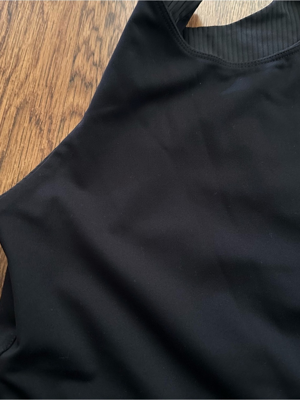 girlfriend collective Ribbed Black sports bra racer back size small running - Picture 4 of 4